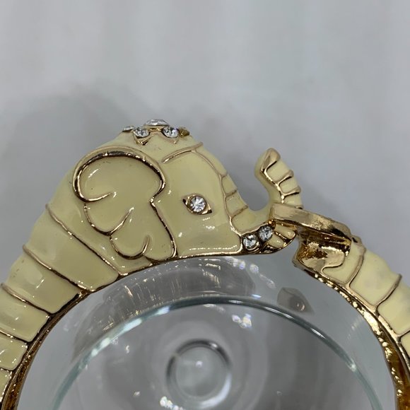Vintage Kenneth Jay Lane White Elephant Head Bracelet - Picture 2 of 8